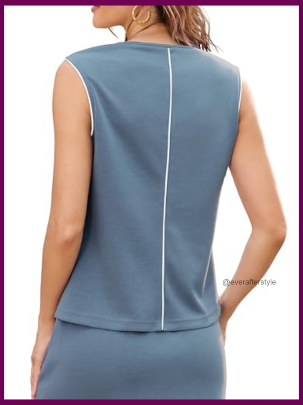 Two Piece Skirt Set For Women Sleeveless Crew Neck Athletic Matching Sets View 2